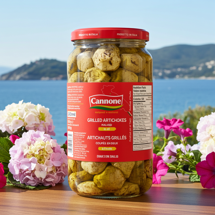 Grilled Artichoke Halves in Oil, Imported from Italy