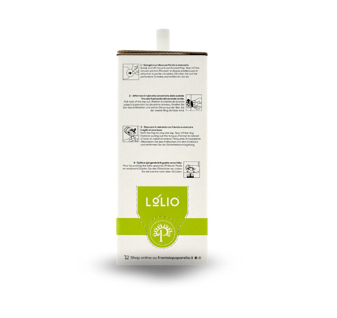 Lolio product packaging with instructions on a white background