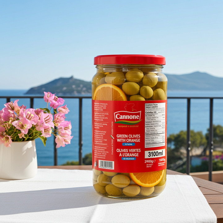 Premium Bella di Cerignola Green Olives with Orange