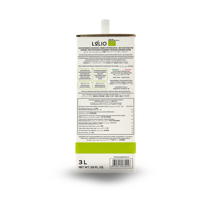 Frantoio Paparella Bio Organic Extra Virgin Olive Oil - 3L