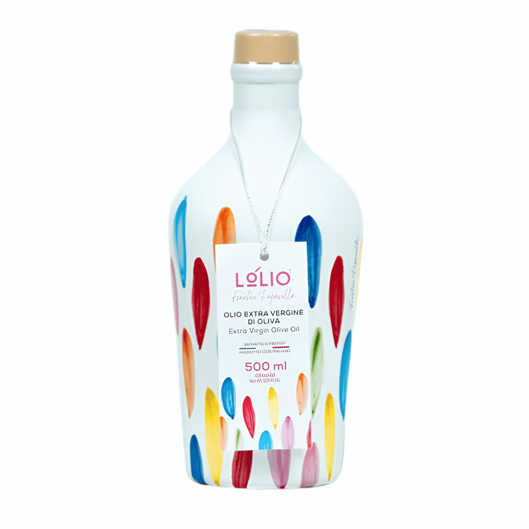 LÓLIO Monocultivar Coratina Extra Virgin Olive Oil Ceramic Bottle 500mL - Rainbow