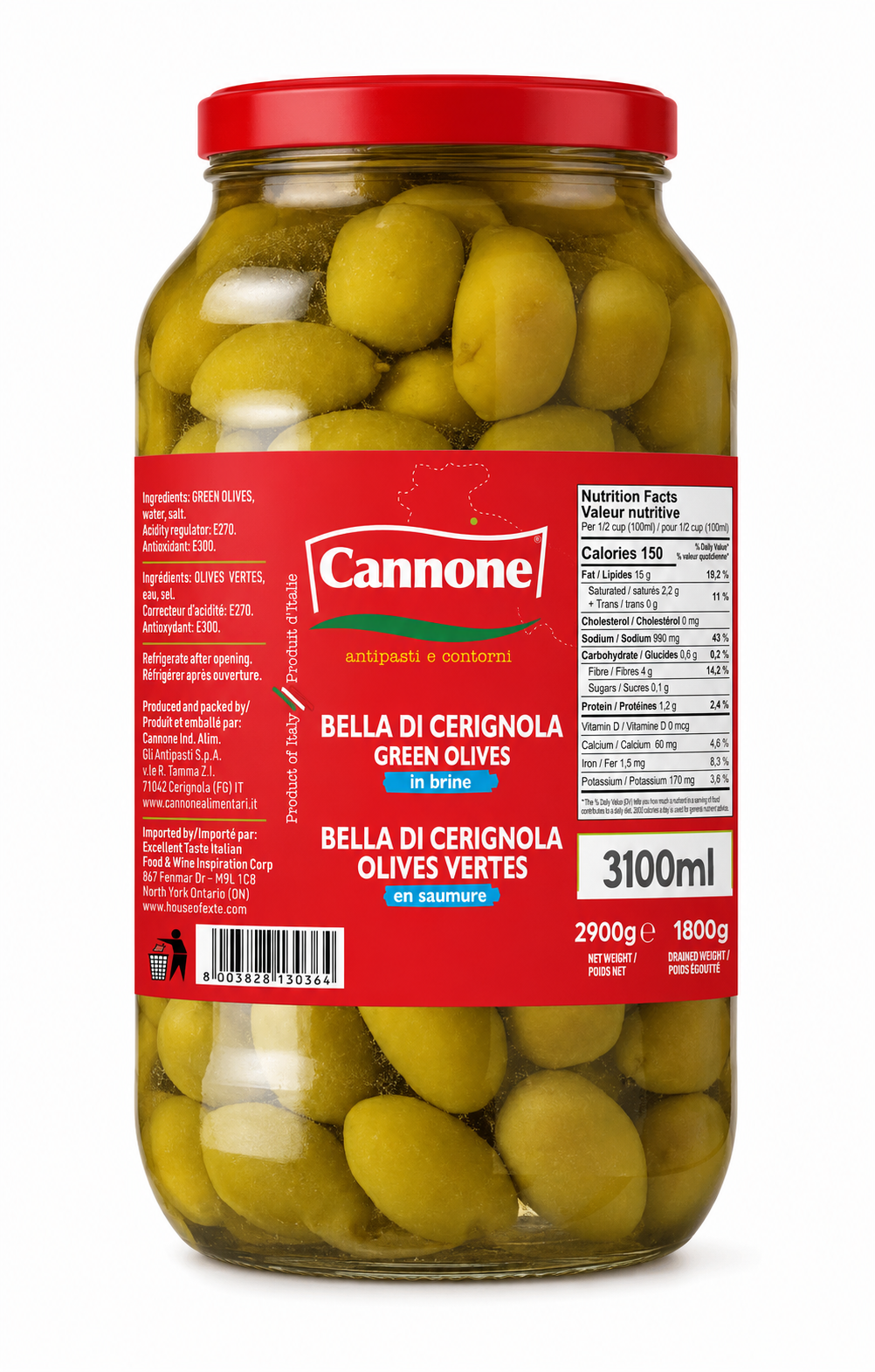 Premium Bella di Cerignola Green Olives