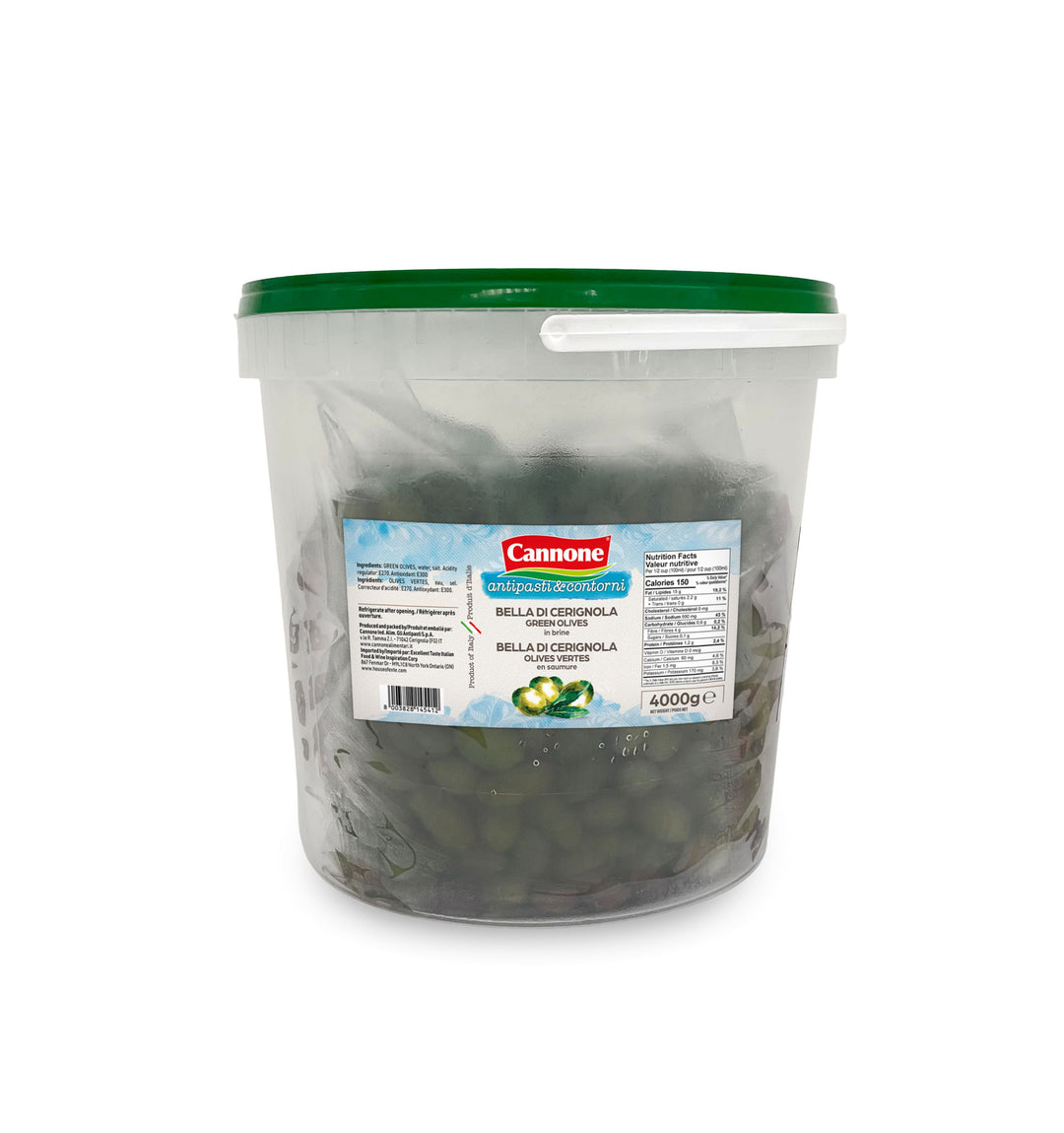 Premium Bella di Cerignola Green Olives - 4kg Pail
